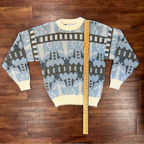 Vintage Le Tigre Made in USA Acrylic Geometric Patterned Sweater - Picture 4 of 6